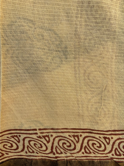 Hand block printed Kota Doriya Saree