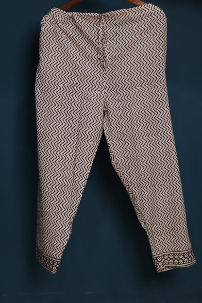 Handblock printed kota 3 piece suit (stitched)