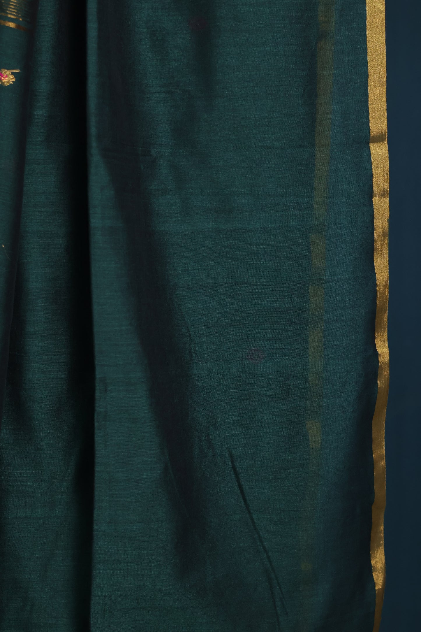 Green Pure Handwoven Mercerised Cotton Saree with Mina Jari Butta Weav