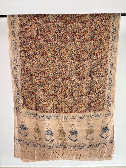 Maroon Kalamkari Cotton Dupatta