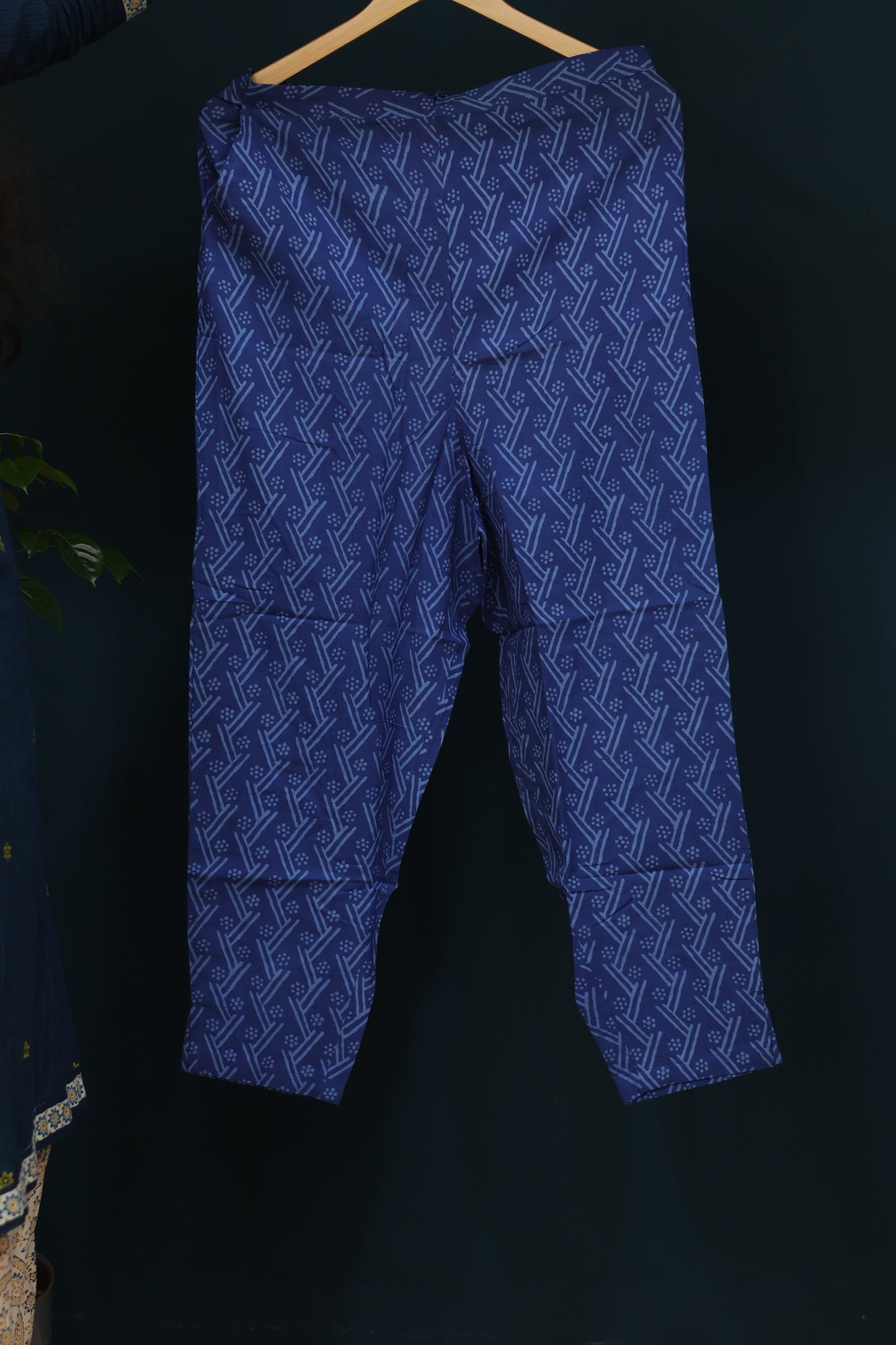 Pink Handblock printed kota 3 piece suit (stitched)