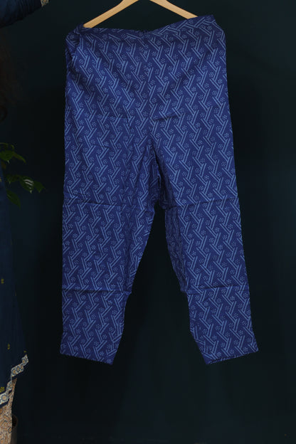 Pink Handblock printed kota 3 piece suit (stitched)