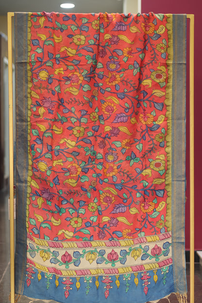 Pen Kalamkari chennur silk duppata