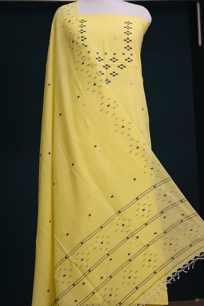 Handwoven weaving butta pure Malai cotton 2 piece suit sets