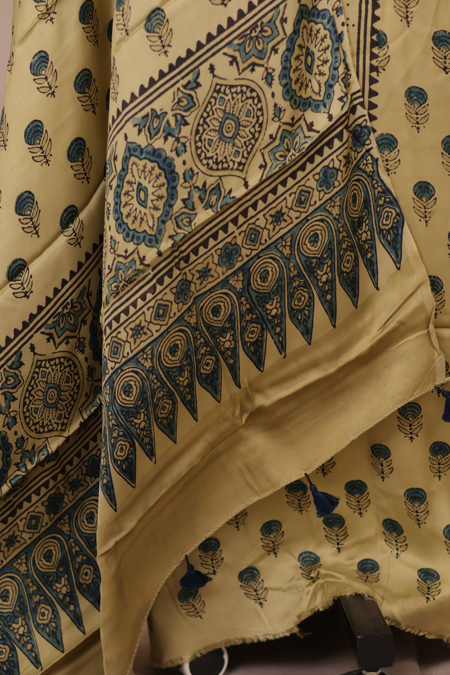 Ajrakh Handblock Printed Modal Silk 2 Piece Suit Set | Looms & Tassels