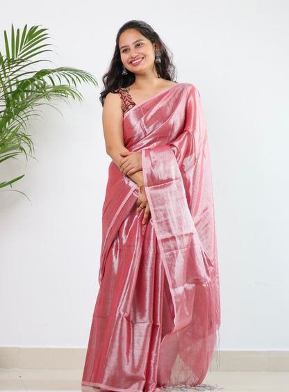 Tissue Mul Cotton Saree