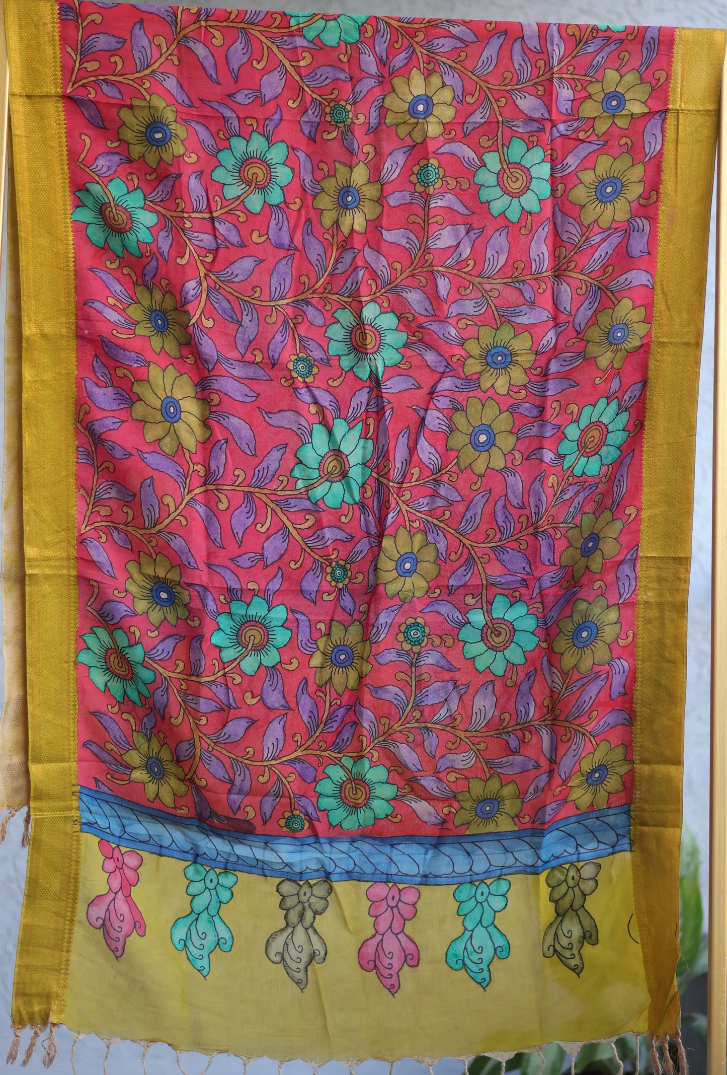 Pen Kalamkari chennur silk duppata