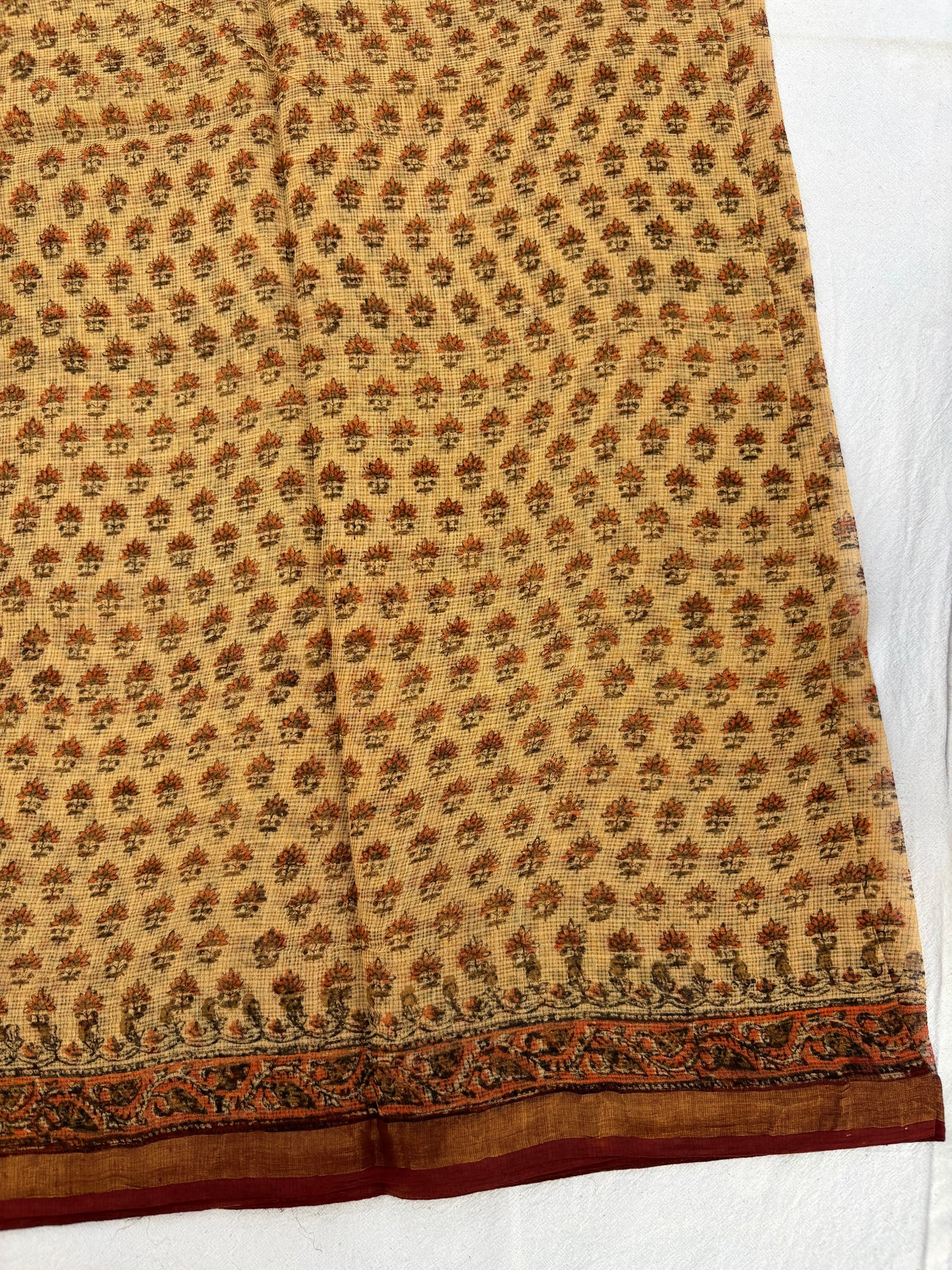 Hand block printed Kota Doriya Saree