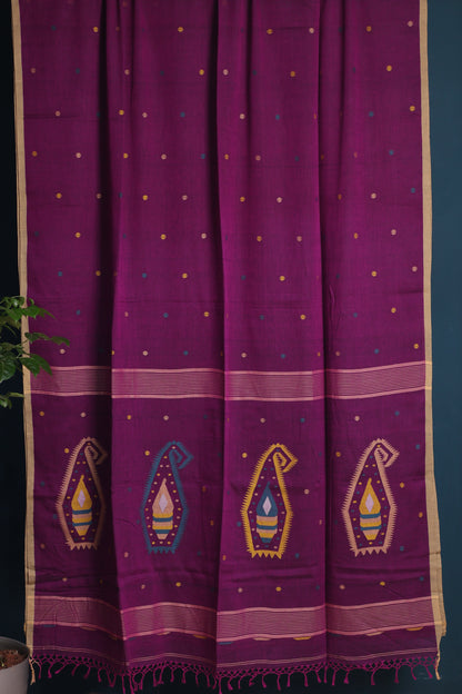 Pure Handwoven Jamdhani Malai Cotton Saree