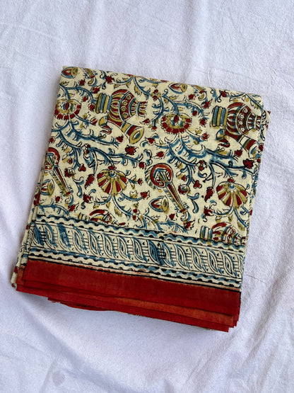 Hand Block Printed Kalamkari Cotton Saree