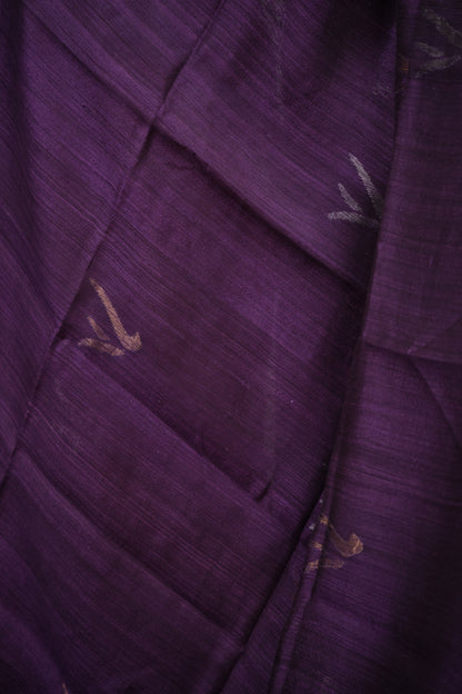 Purple  Handloom Jamdhani Pure Matka Silk Saree with Muslin Silk Pallu