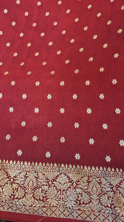 Contemporary Ajrakh Dola Silk Saree