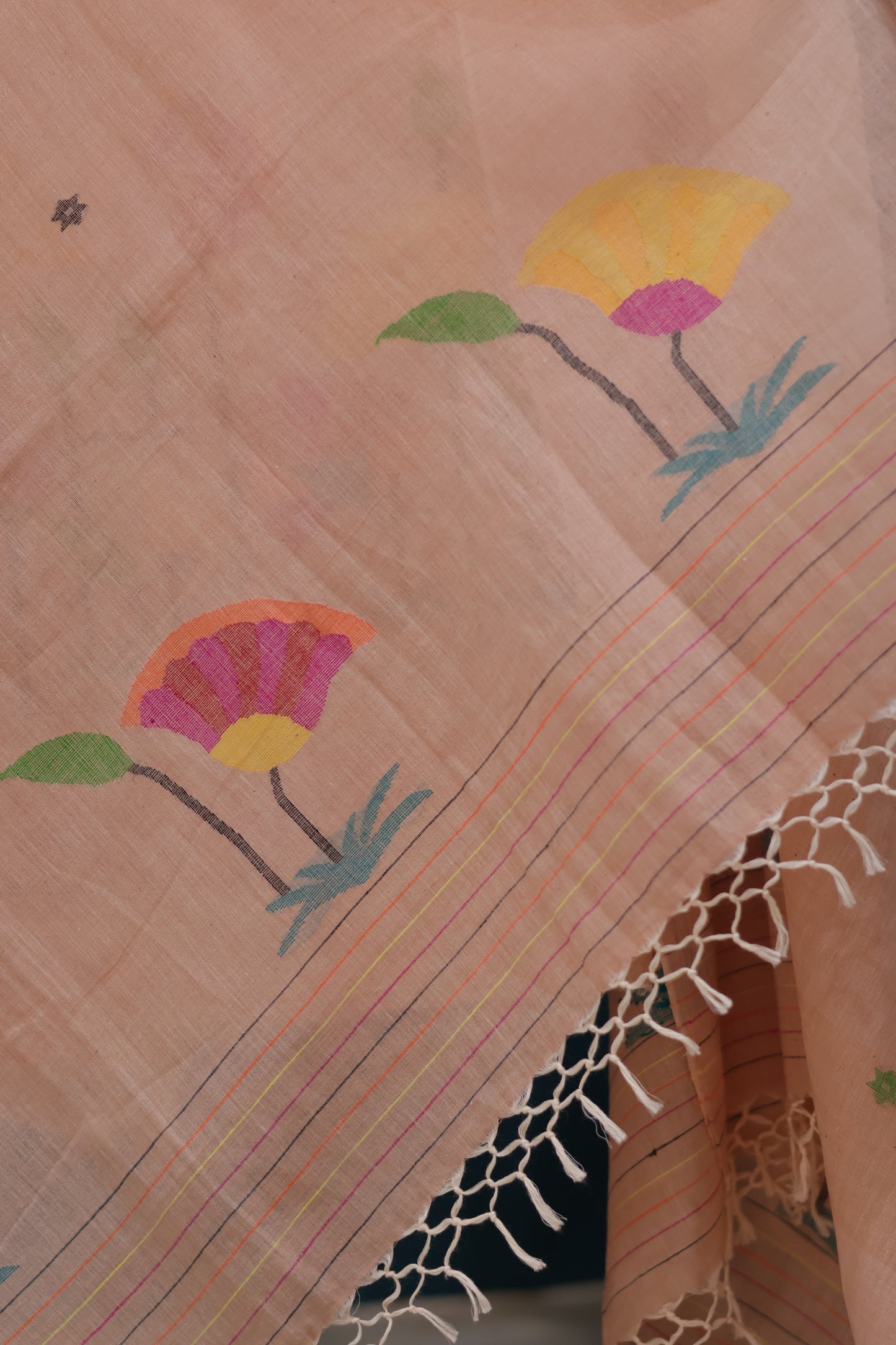 Handwoven Jamdhani pure Malai cotton 2 piece suit sets