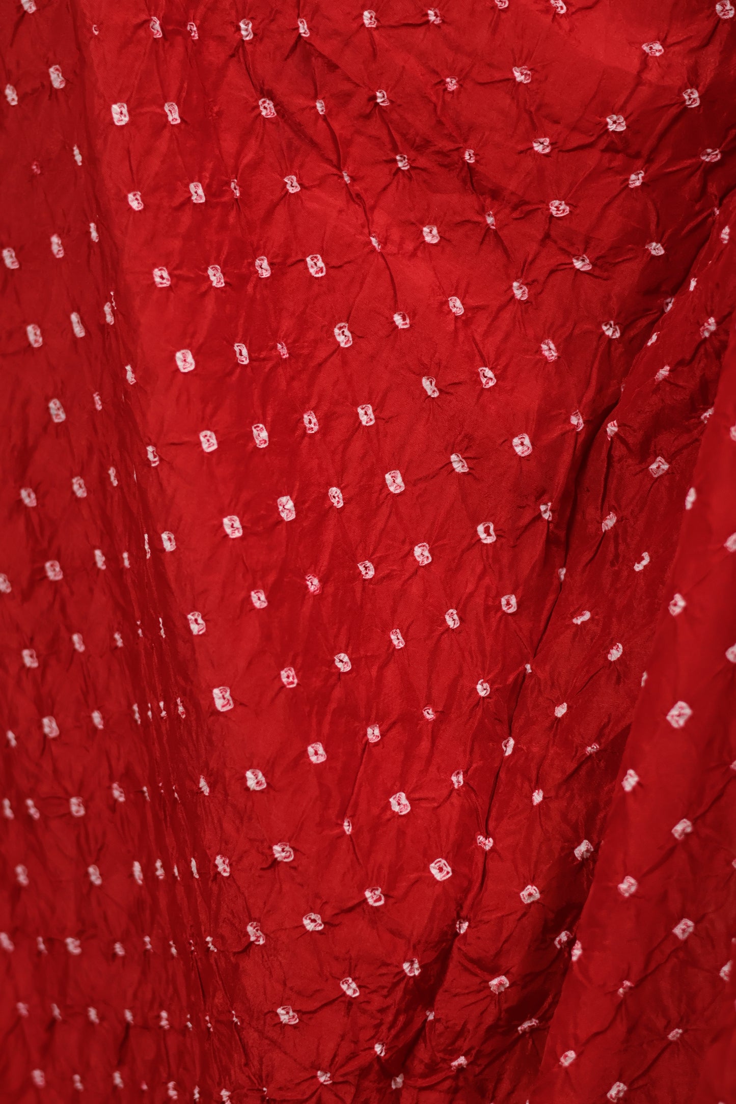 Red Handcrafted Bandhani Paithani Dola Silk Saree | Looms & Tassels