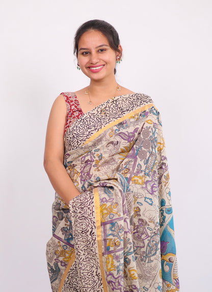 Chennur silk kalamkari Saree