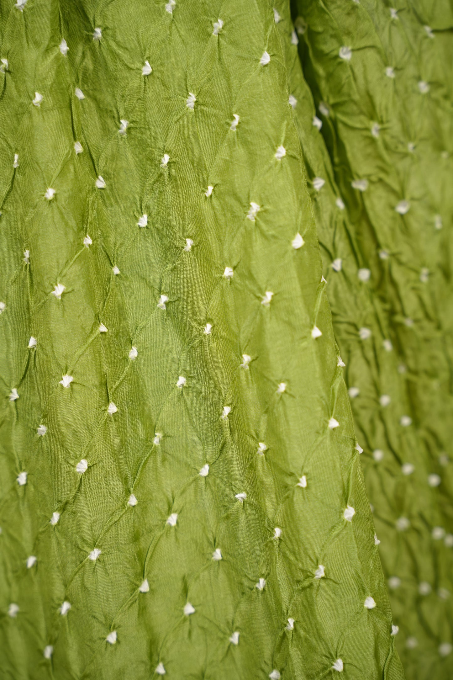 Parrot Green Handcrafted Bandhani Paithani Dola Silk Saree | Looms & Tassels