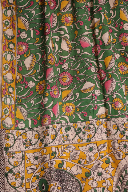 Green Kalamkari Cotton Saree