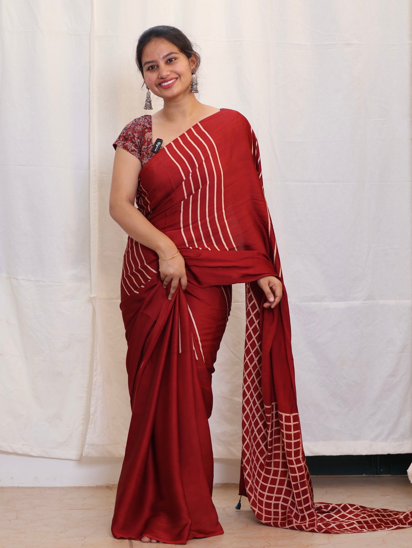 Ajrakh Modal Silk Saree