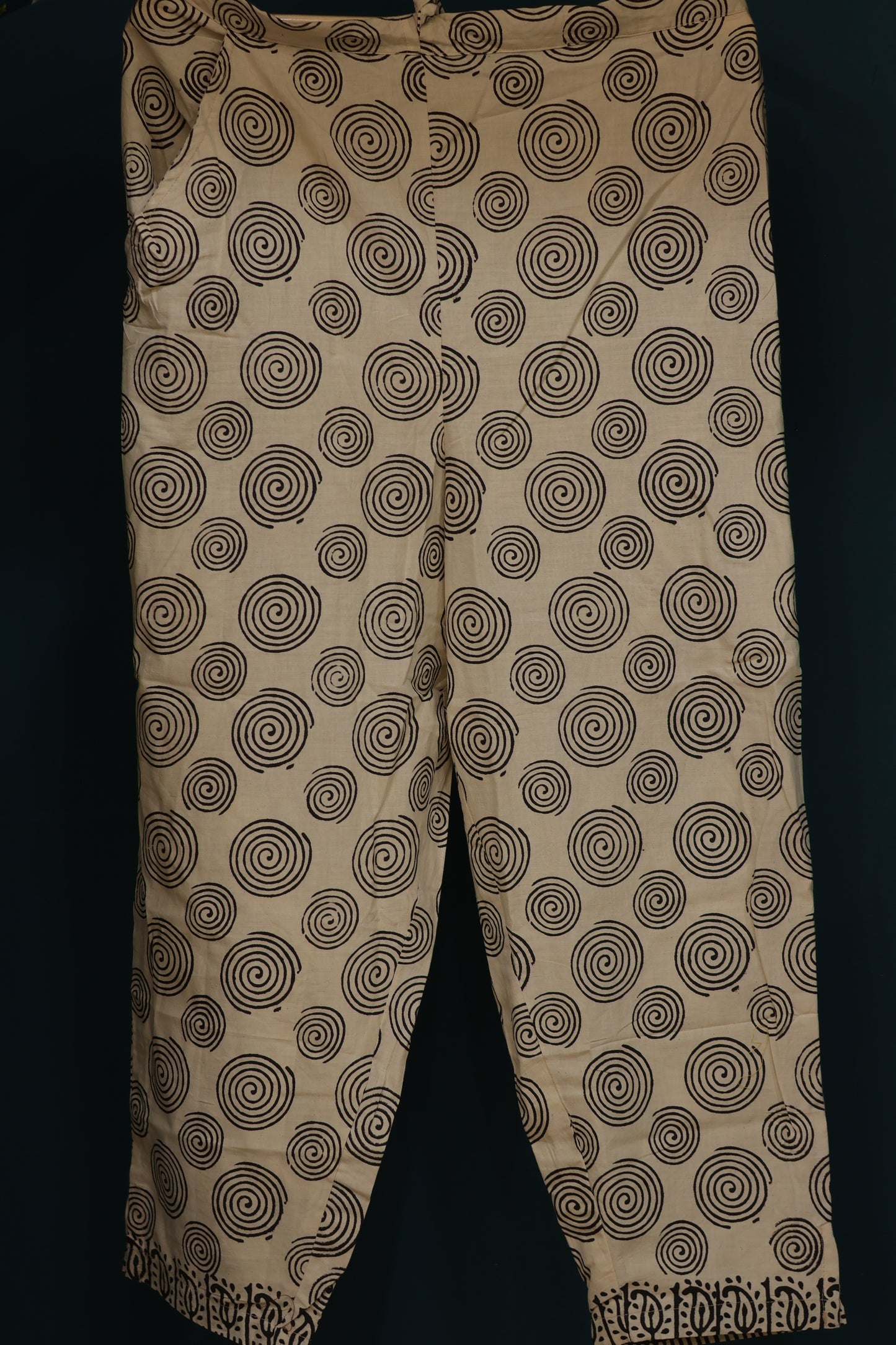 Yellow Handblock printed kota 3 piece suit (stitched)