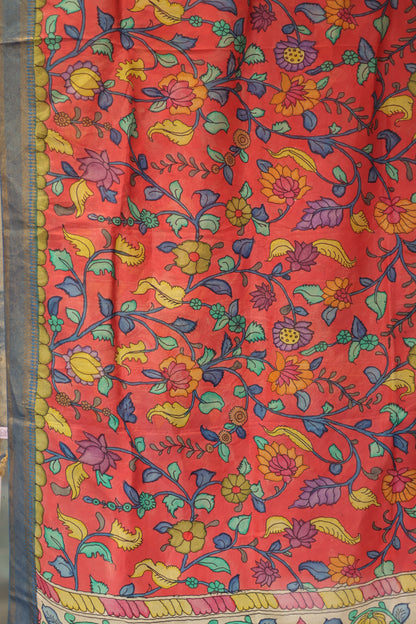Pen Kalamkari chennur silk duppata