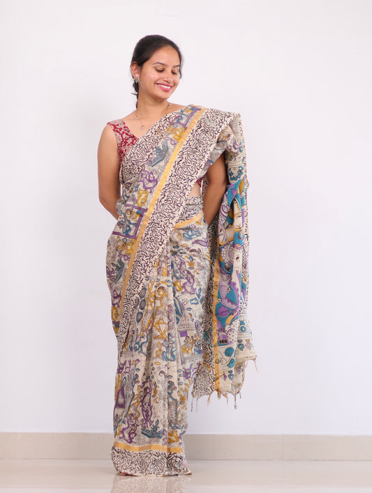 Chennur silk kalamkari Saree