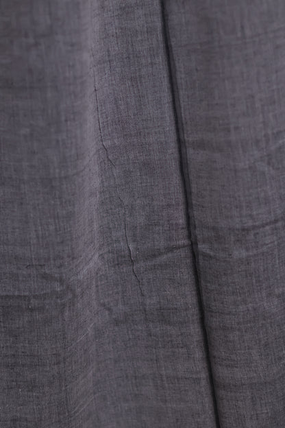 Grey Pure Handwoven Malai Cotton Saree with Butta Weaving