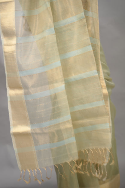 Checks Handloom Maheswari Tissue Silk Cotton Sarees | Looms & Tassels