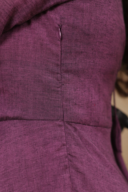 Lavender Narayanpet Cotton Anarkali Dress with Narayanpet Dupatta | Looms & Tassels