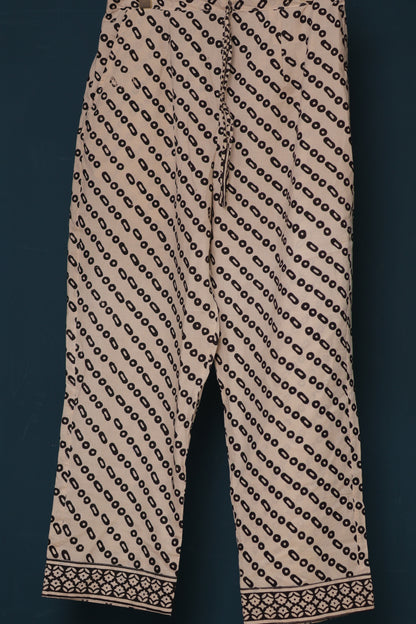 Handblock printed kota 3 piece suit (stitched)