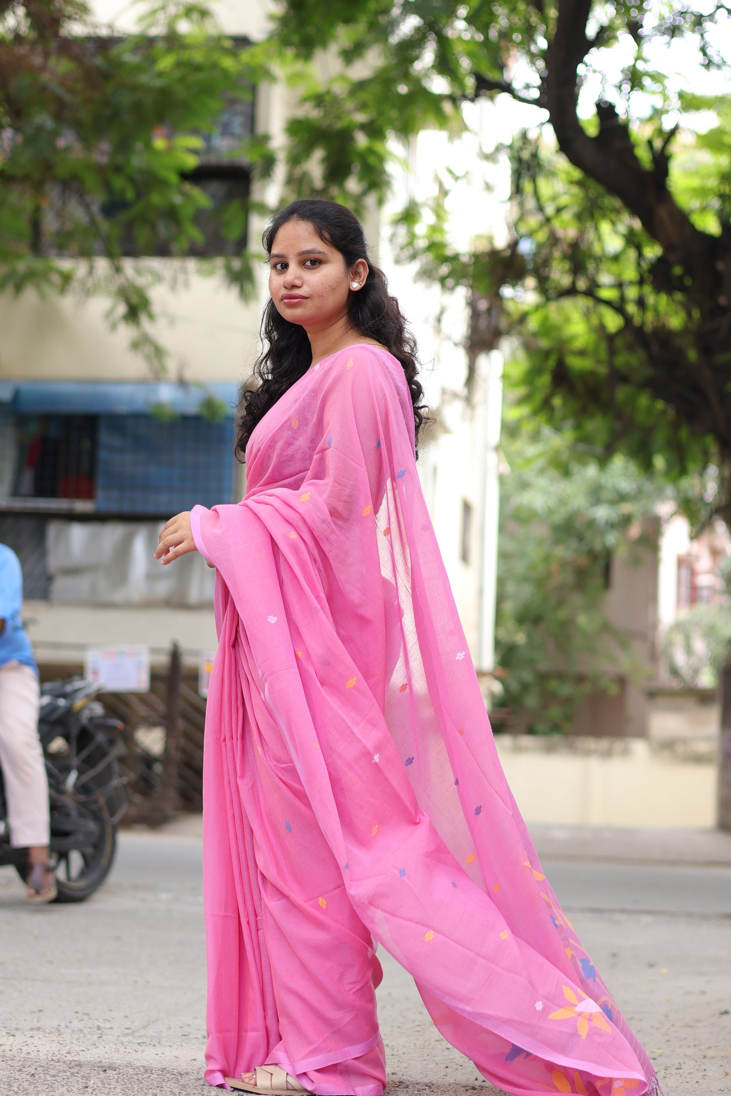 Pure Handwoven Jamdhani Malai Cotton Saree