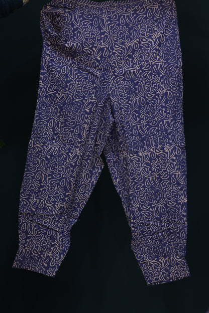 Pink Handblock printed kota 3 piece suit (stitched)