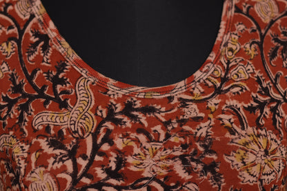 Stretchable Hand block printed kalamkari blouse