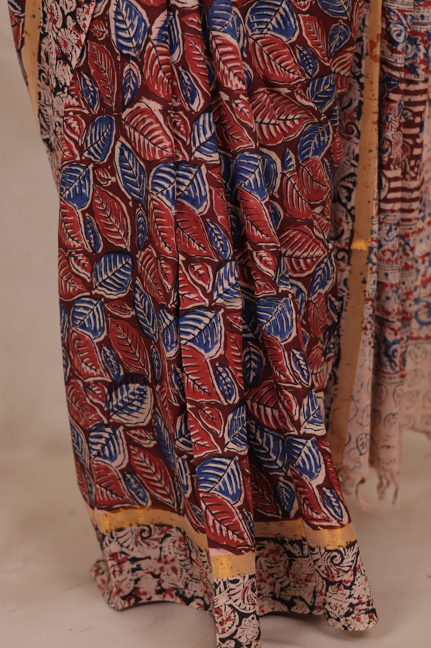 Hand Block Printed Kalamkari Chennur Silk Saree