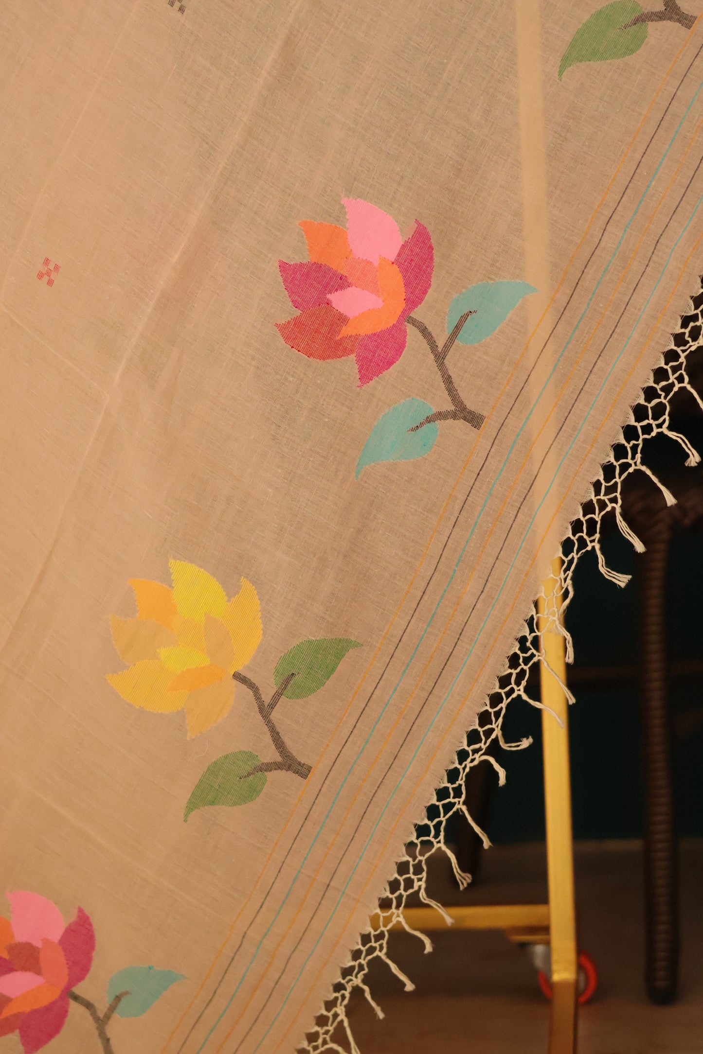 Handwoven Jamdhani pure Malai cotton 2 piece suit sets