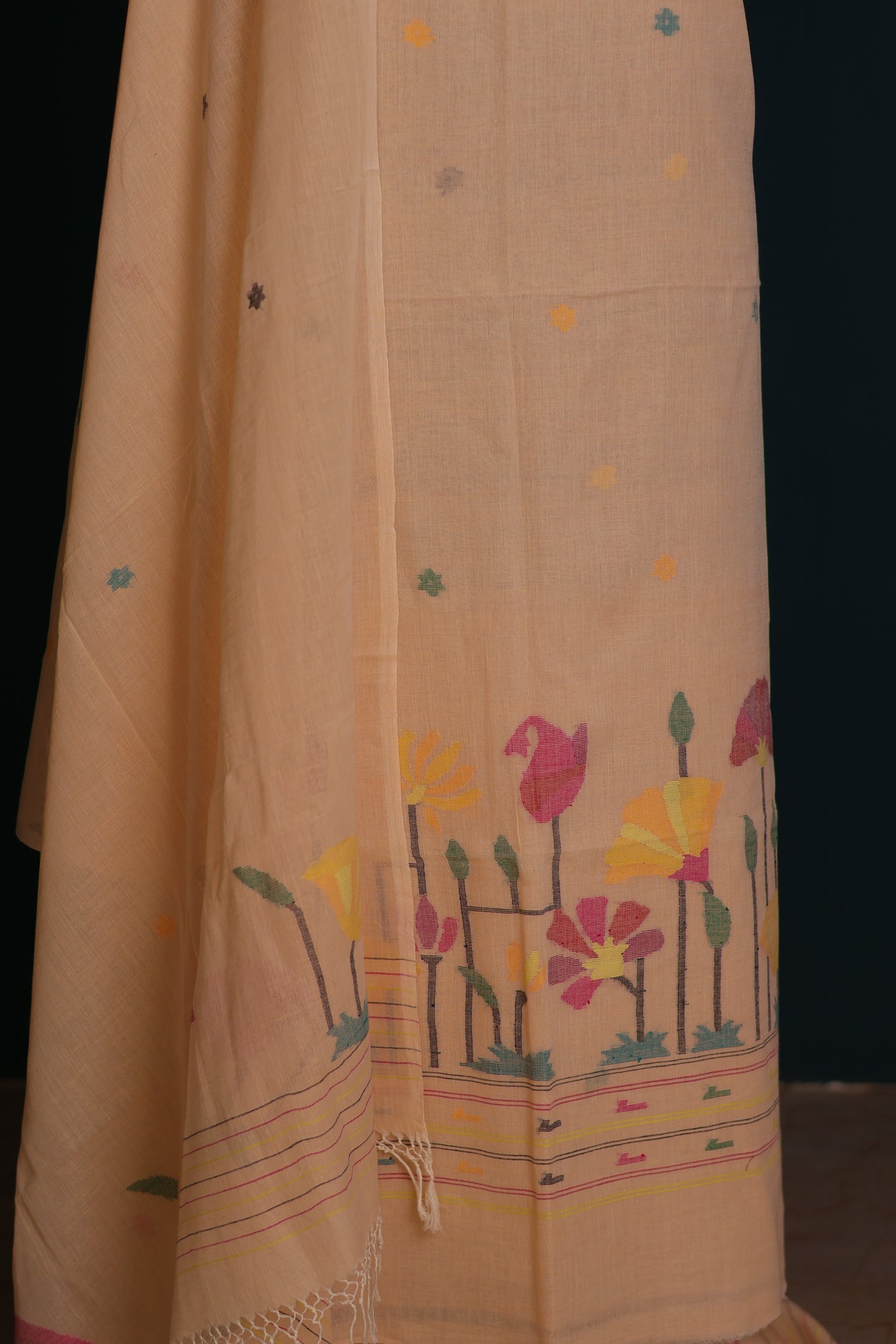 Handwoven Jamdhani pure Malai cotton 2 piece suit sets