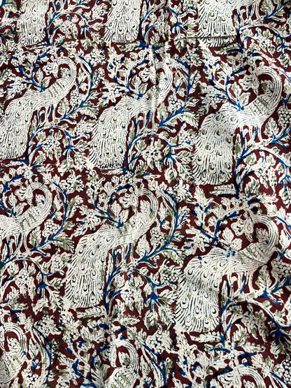 Rama blue Kalamkari dyeing pure cotton saree