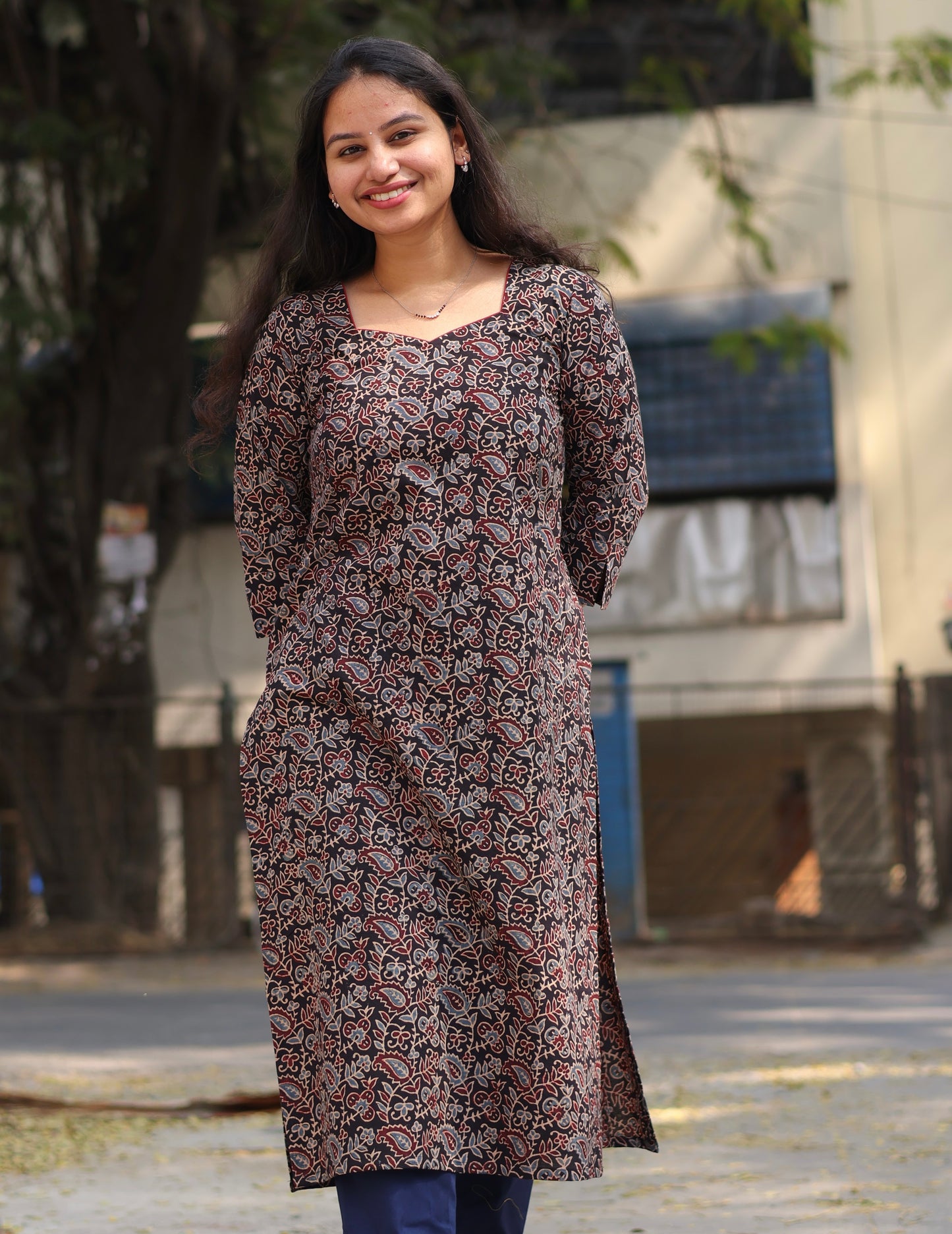 Black Ajrakh Hand Block Printed Kurti