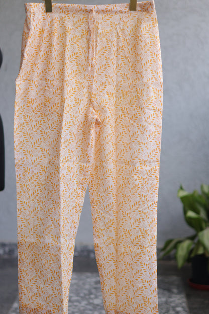 Green Handblock printed kota 3 piece suit (stitched)