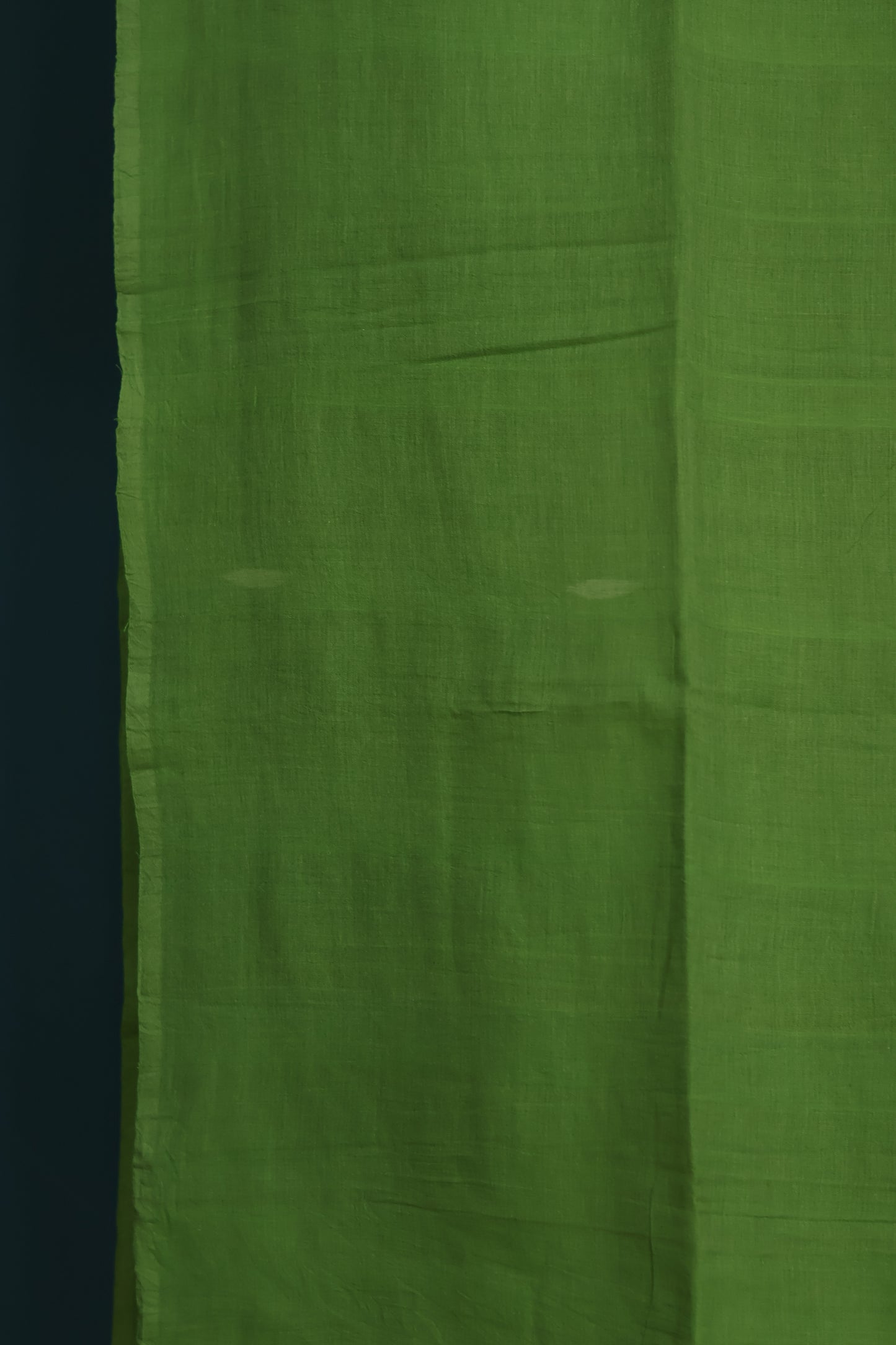 Olive Green Pure Handwoven Malai Cotton Saree with Butta Weaving