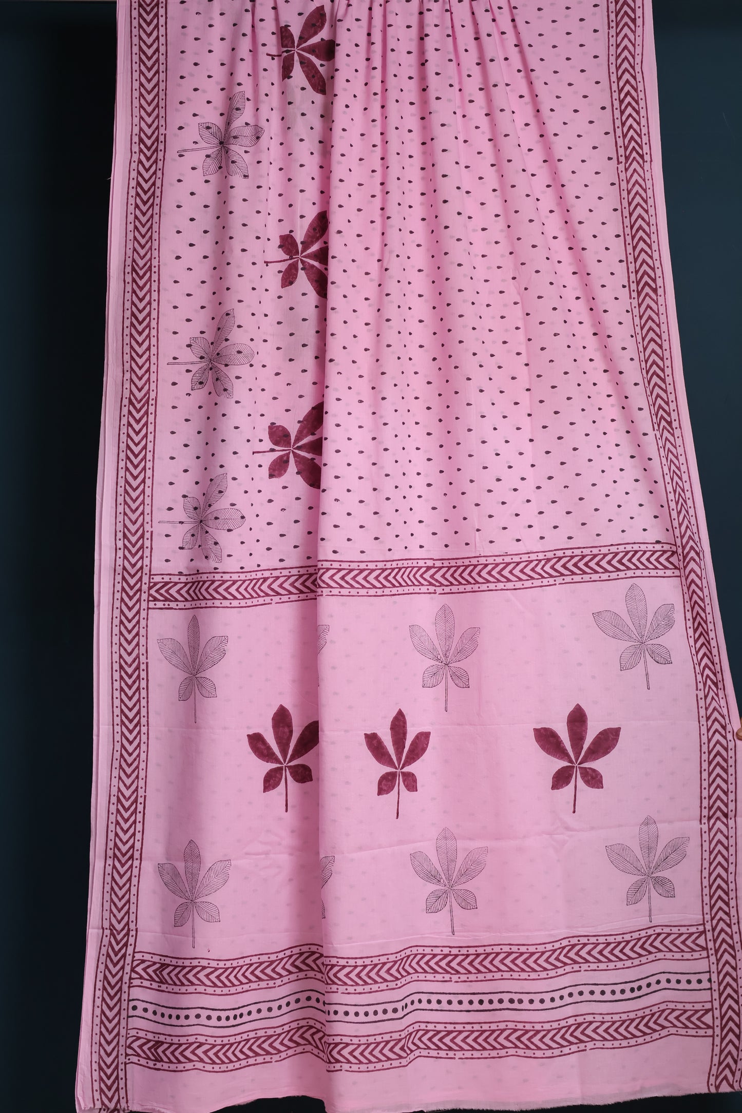 Bagru Handblock printed MulMul cotton saree