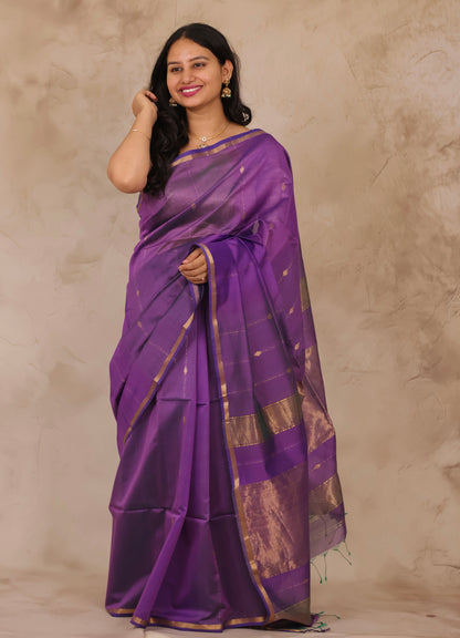Dual Tone Handloom Maheswari Silk Cotton Sarees | Looms & Tassels