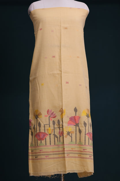 Handwoven Jamdhani pure Malai cotton 2 piece suit sets