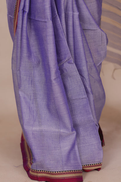 Lavender Narayanpet Cotton Saree | Looms & Tassels