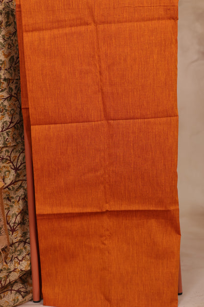 Hand Block Printed Kalamkari Unstitched 3pc Suit Set