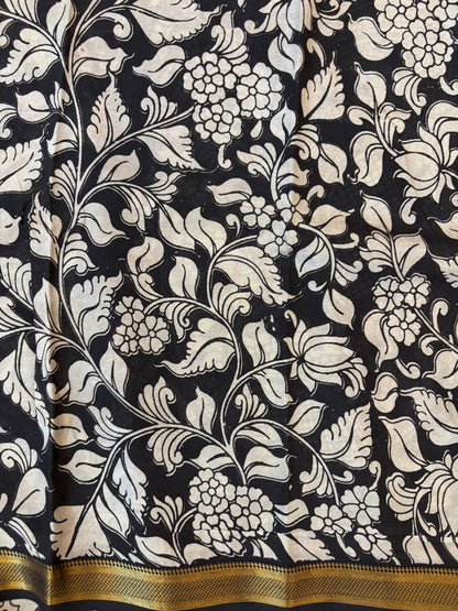pichwai Nizam Border Kalamkari Silk Saree