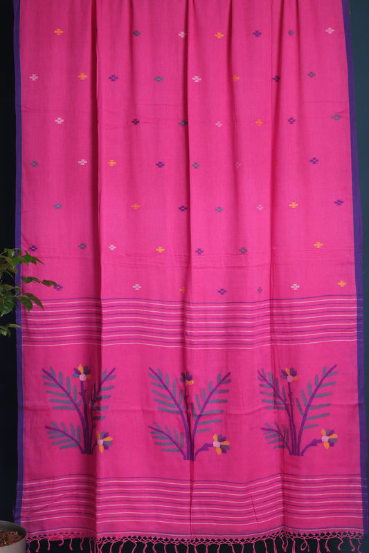 Pure Handwoven Jamdhani Malai Cotton Saree