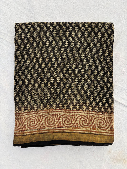 Hand block printed Kota Doriya Saree