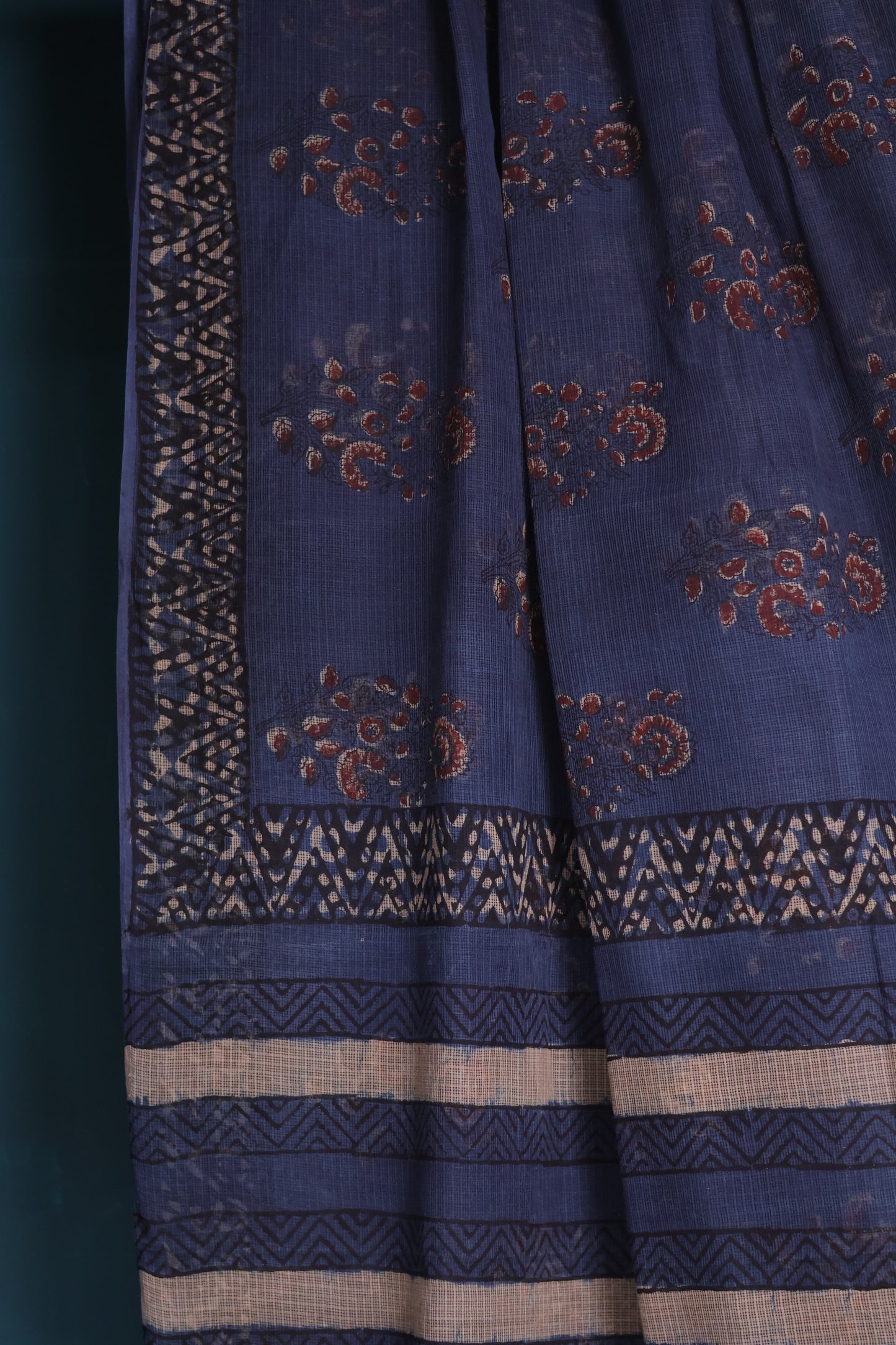 Hand block printed Kota Doriya Saree