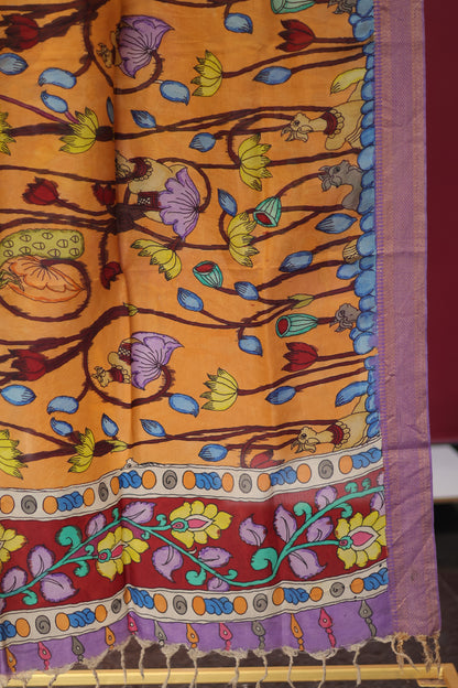 Pen Kalamkari chennur silk duppata