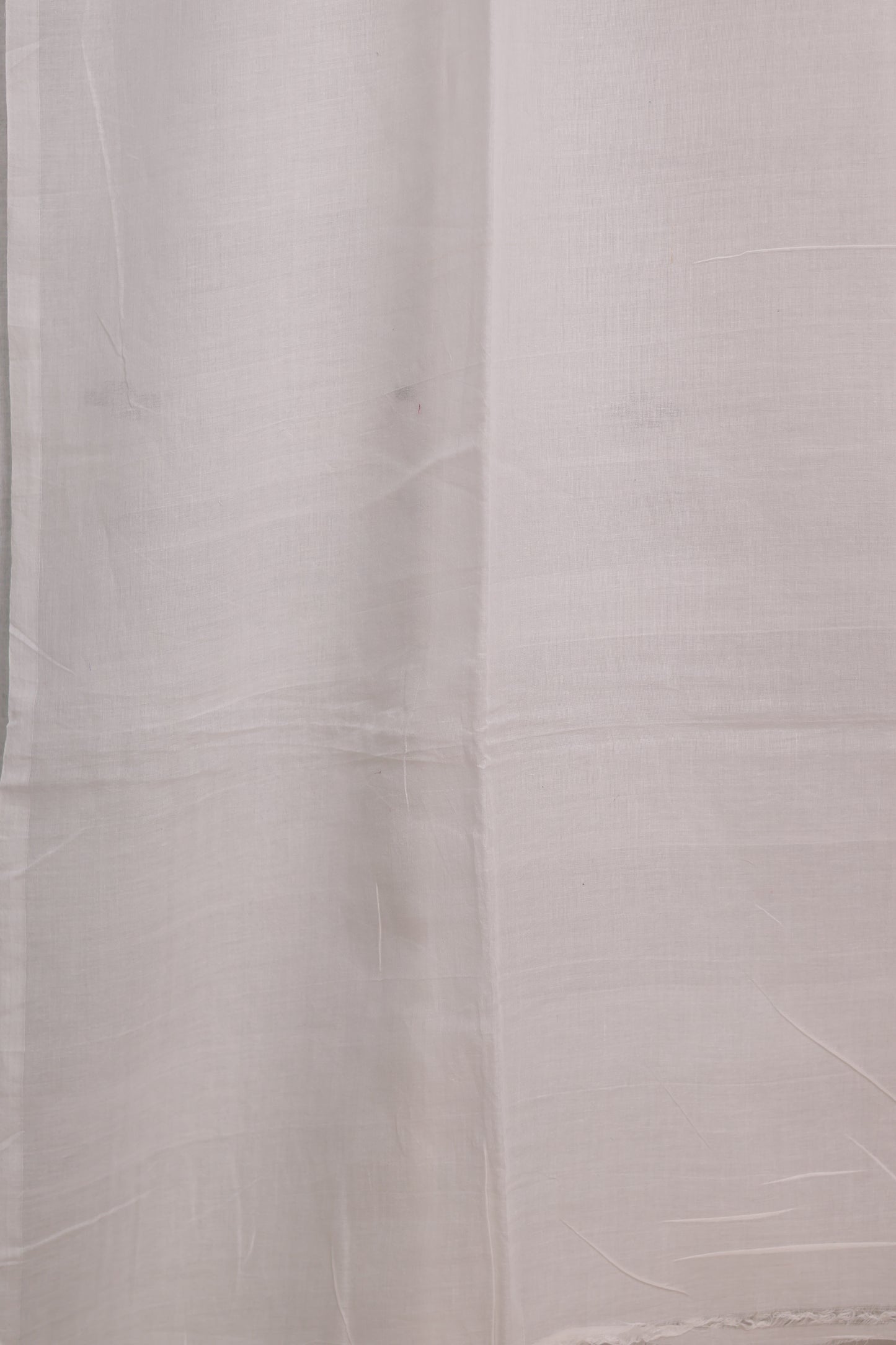 White & Black Pure Handwoven Malai Cotton Saree with Butta Weaving